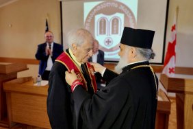 Greek theologian, philosopher Christos Yannaras awarded the honorary doctorate of New Georgian University