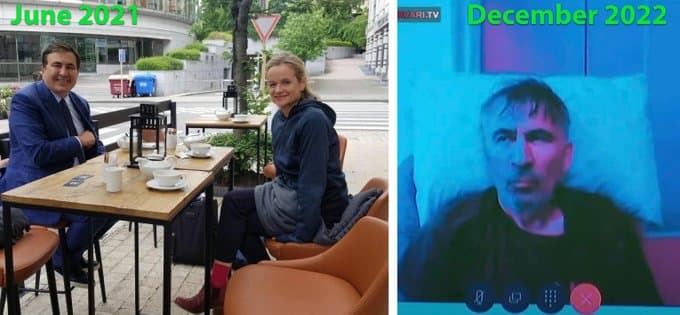 MEP von Cramon posts ex-pres. Saakashvili’s photo from trial: it’s how he looks now