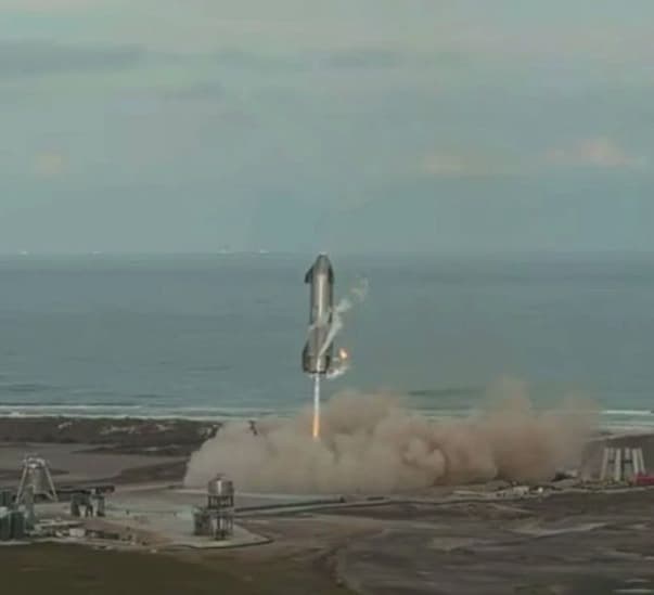 SpaceX’s Starship rocket lands but then explodes