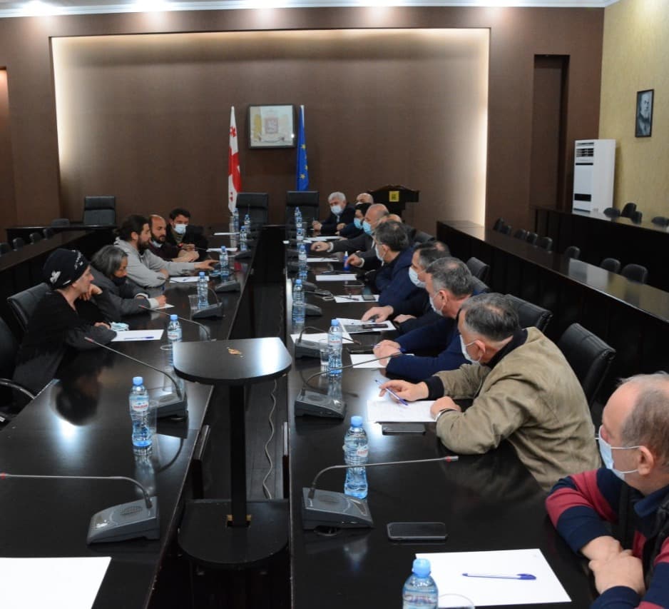 რეგიონებთან ურთიერთობის დეპარტამენტის უფროსი, გუბერნატორები და დეპუტატები, „ნამახვანჰესის“ საწინააღმდეგო აქციის მონაწილეებს ხვდებიან