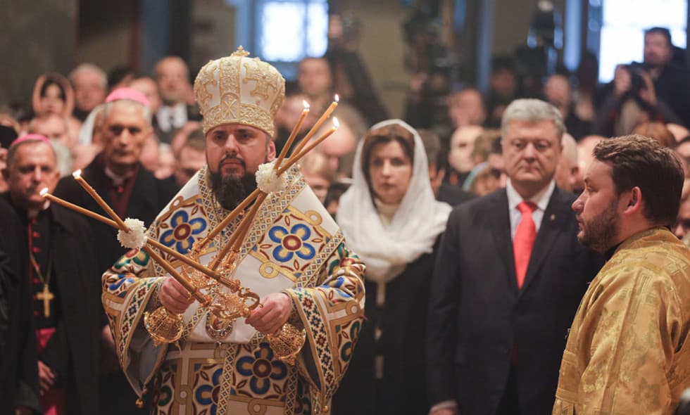 კიევში უკრაინის მართლმადიდებელი ეკლესიის ხელმძღვანელის ეპიფანეს ინტრონიზაციის ცერემონია გაიმართა