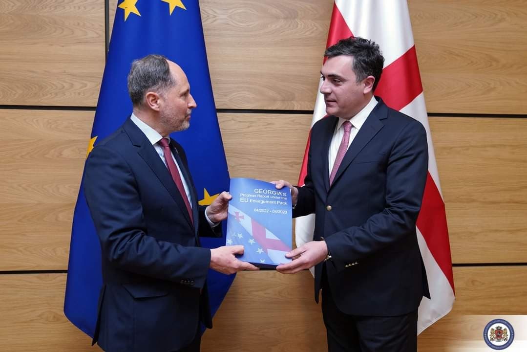 ილია დარჩიაშვილმა ევროკავშირის ელჩს გაფართოების პაკეტის ფარგლებში მომზადებული პირველი ანგარიში გადასცა