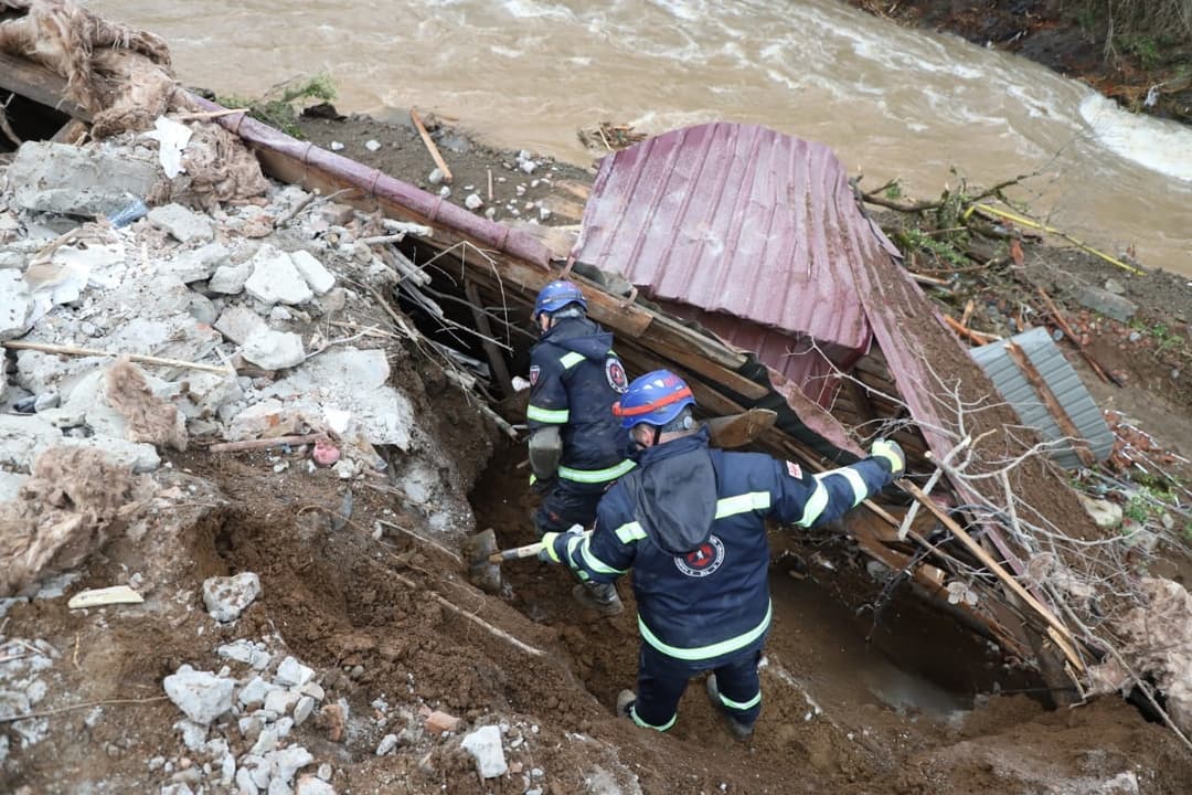 At least three killed, six missing, as landslide engulfs four houses in western Georgia