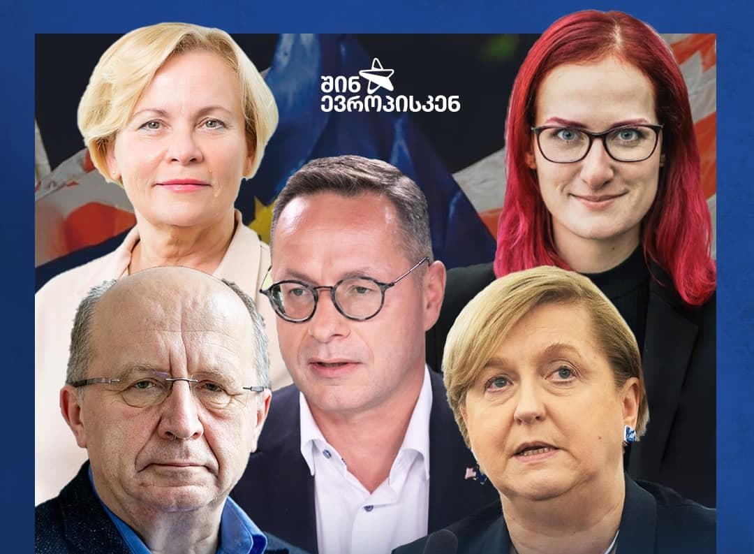 რუსთაველის გამზირზე შეკრებილებს ევროპარლამენტარები მიმართავენ