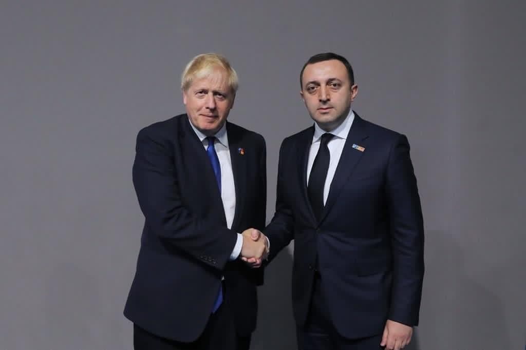PM Garibashvili thanks UK’s Johnson for supporting Georgia’s integrity at a meeting in Madrid