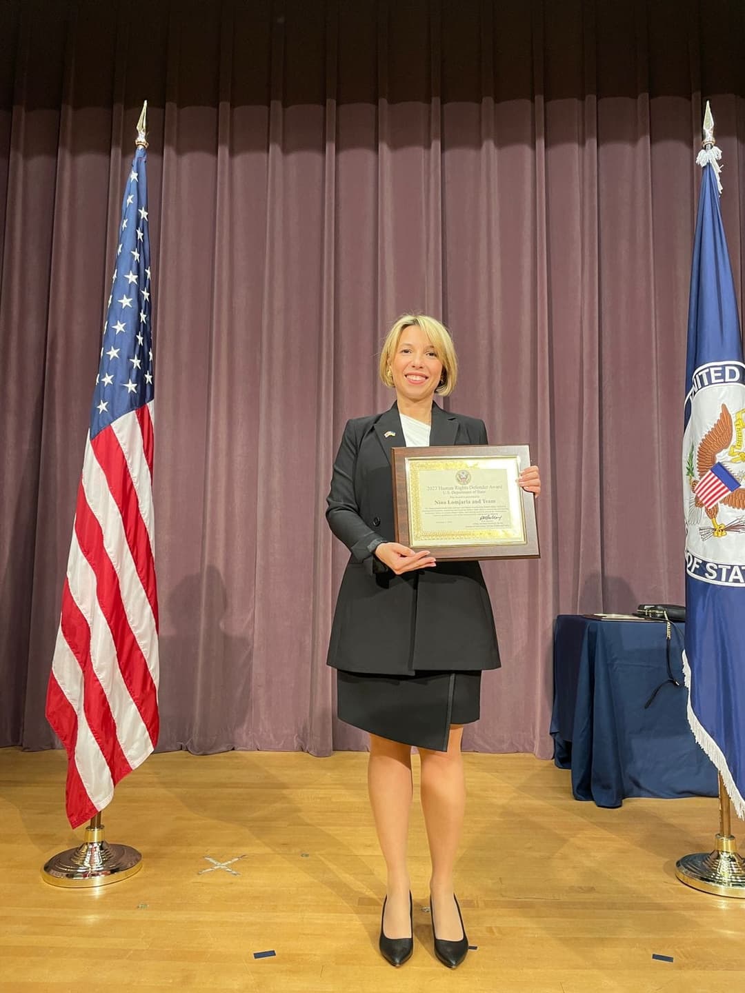 ნინო ლომჯარია – მქონდა პატივი მიმეღო ამერიკის სახელმწიფო დეპარტამენტის “2022 წლის ადამიანის უფლებების დამცველების გლობალური ჯილდო”