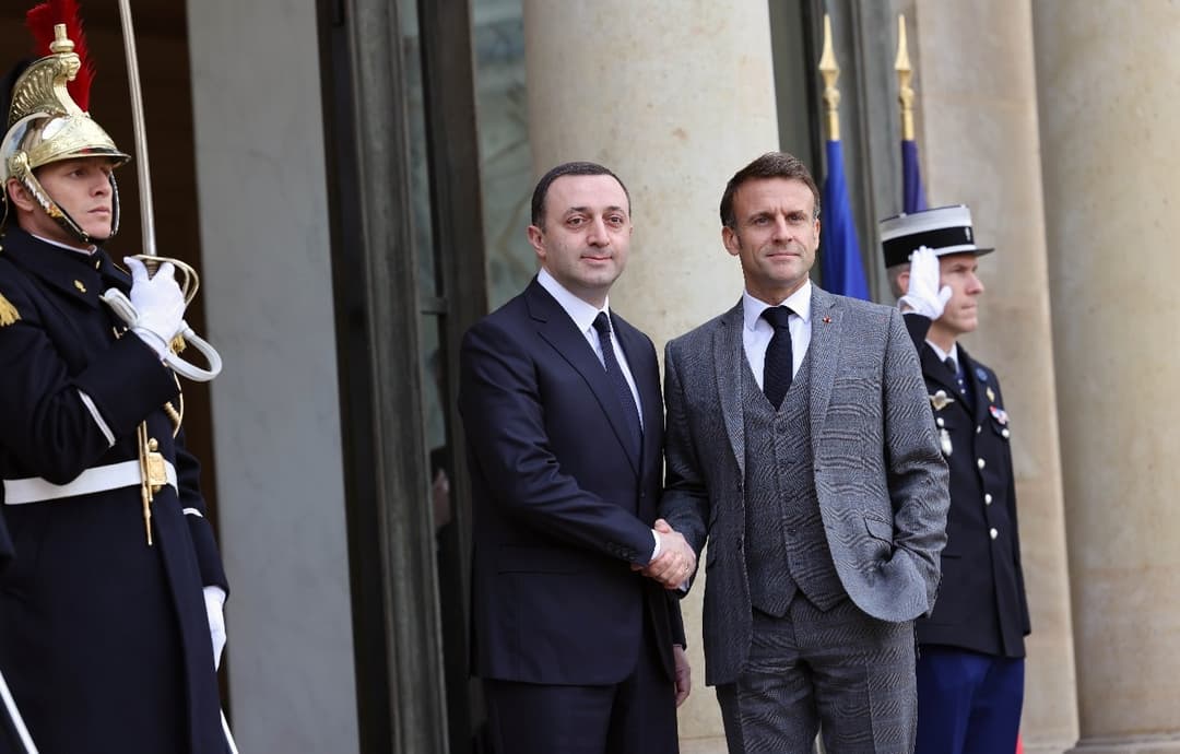 ირაკლი ღარიბაშვილი ემანუელ მაკრონს შეხვდა