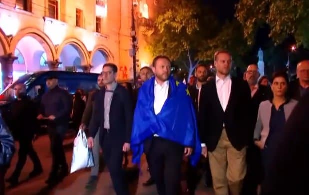 ლიეტუვის, ესტონეთის და ისლანდიის საგარეო საქმეთა მინისტრები აქციაზე მივიდნენ