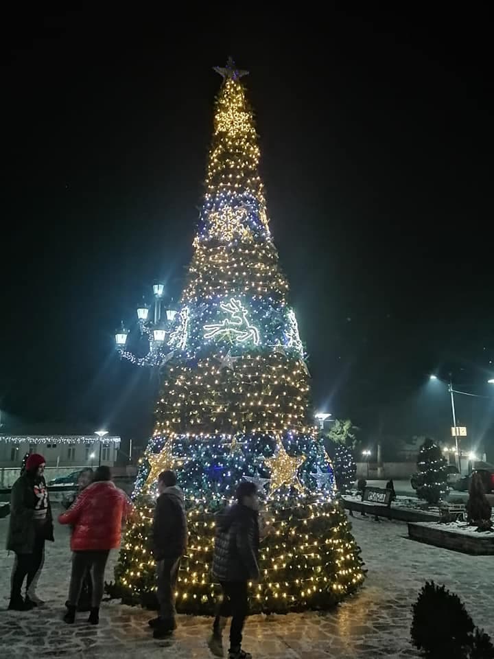 ონის მუნიციპალიტეტის მთავარი ნაძვის ხე საზეიმოდ აინთო