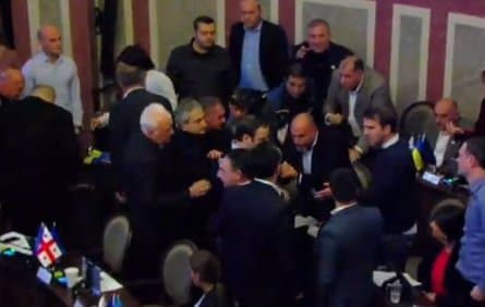 Opposition, ruling party members in Tbilisi city assembly confront