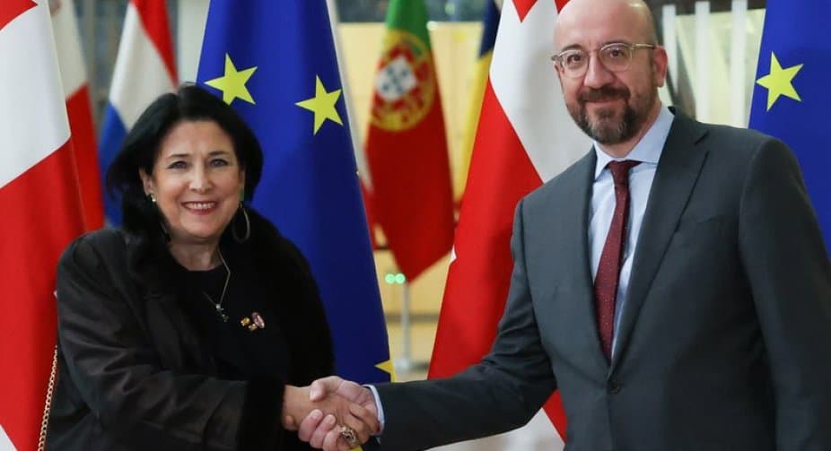 Georgian president meets EU Council head