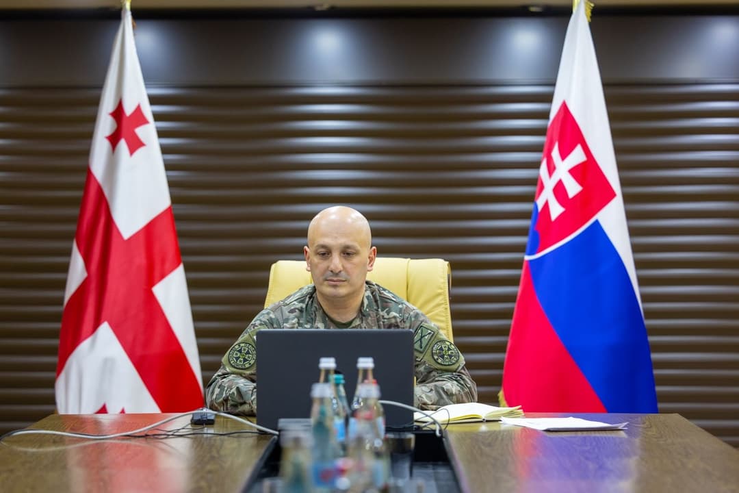 ბრიგადის გენერალმა ირაკლი ჭიჭინაძემ სლოვაკ კოლეგასთან თანამშრომლობის საკითხები ვიდეოკონფერენციის საშუალებით განიხილა