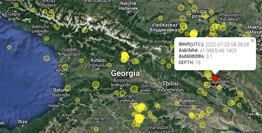 ლაგოდეხთან მიწისძვრა მოხდა