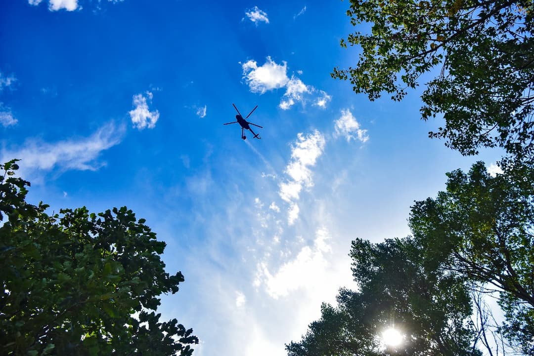 Border Police three helicopters involved to put out fire in Likani forest
