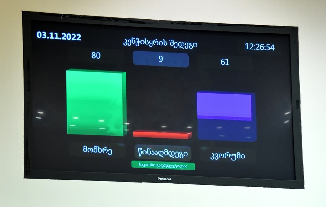 პარლამენტმა დეოლიგარქიზაციის შესახებ კანონპროექტი პირველი მოსმენით მიიღო