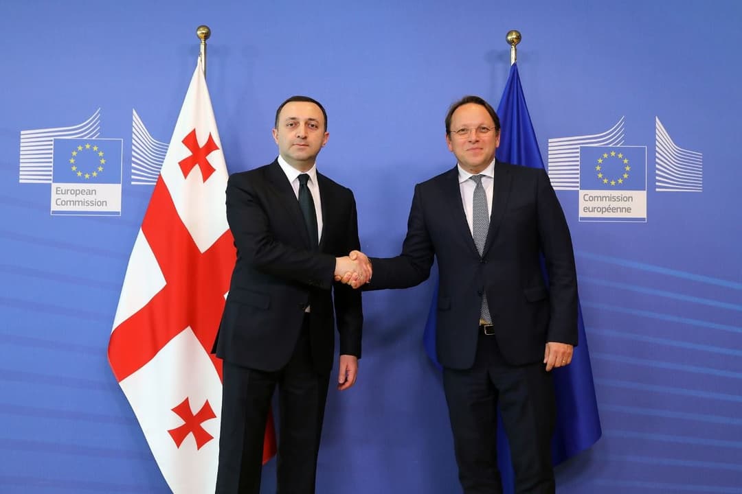 ირაკლი ღარიბაშვილი ბრიუსელში ოლივერ ვარჰეის შეხვდა