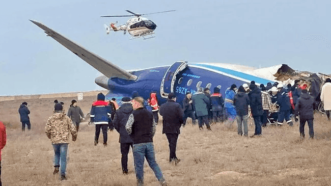 Passenger plane crashes near Aktau, 6 survive out of 72 on board