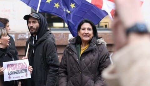 სალომე ზურაბიშვილი – მე შემოვუერთდი პროტესტს, როგორც არა გაფიცული, არამედ როგორც პრეზიდენტი, იმიტომ, რომ უნდა იყო იქ, სადაც ხალხი დგას