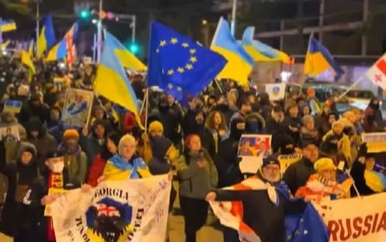 თბილისში უკრაინის მხარდამჭერი აქცია გაიმართა