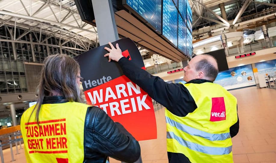 თანამშრომლების მოულოდნელი გაფიცვის გამო ჰამბურგის აეროპორტმა მუშაობა შეწყვიტა