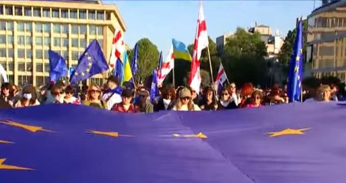 Pro-European march takes place in Tbilisi to mark Europe Day
