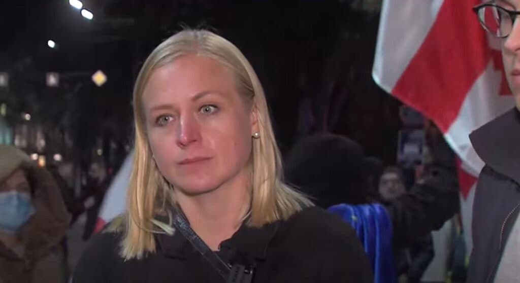 OSCE Chair Valtonen visits protest outside Georgian Parliament