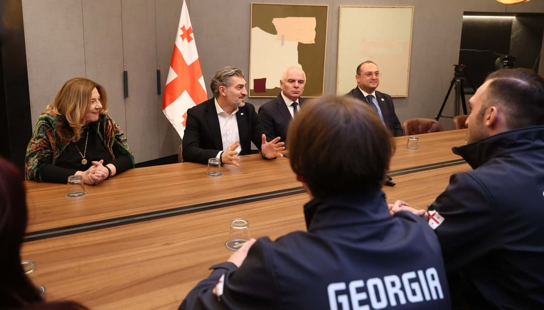 მიხეილ ყაველაშვილი ზამთრის XXV ოლიმპიურ თამაშებზე საქართველოს სახელით მოასპარეზე სპორტსმენებს შეხვდა და წარმატება უსურვა