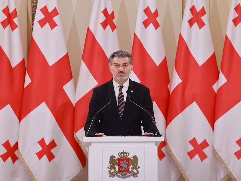 Addressing new recruits who took the military oath during the ceremony, Kavelashvili said they were assuming a “special responsibility”
