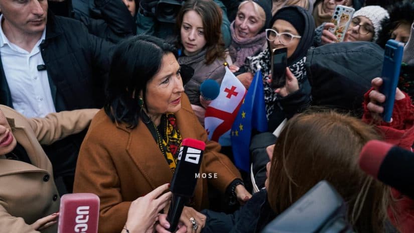 Salome Zourabichvili joins protesters in Batumi, pledges full support