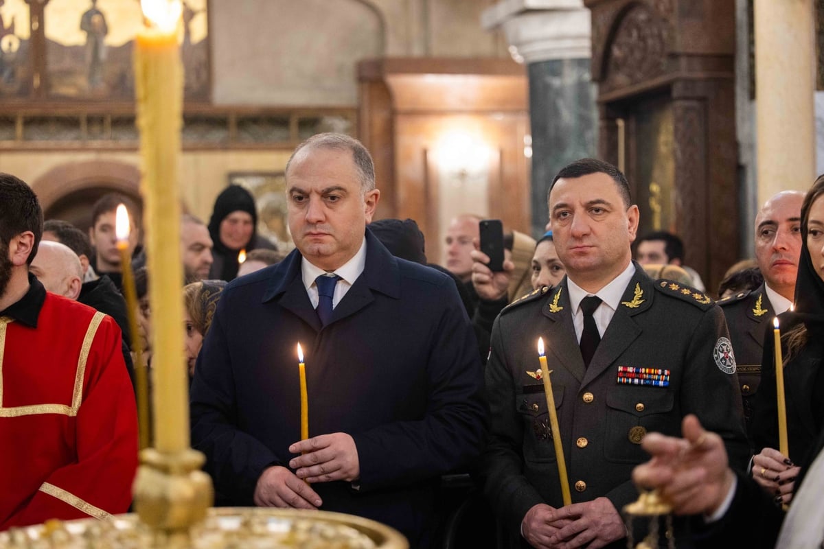 Defence Minister Irakli Chikovani, together with the Chief of the Defense Forces, Giorgi Matiashvili, and other military personnel, attended a memorial service at Sameba Cathedral to honor the late Ilia II