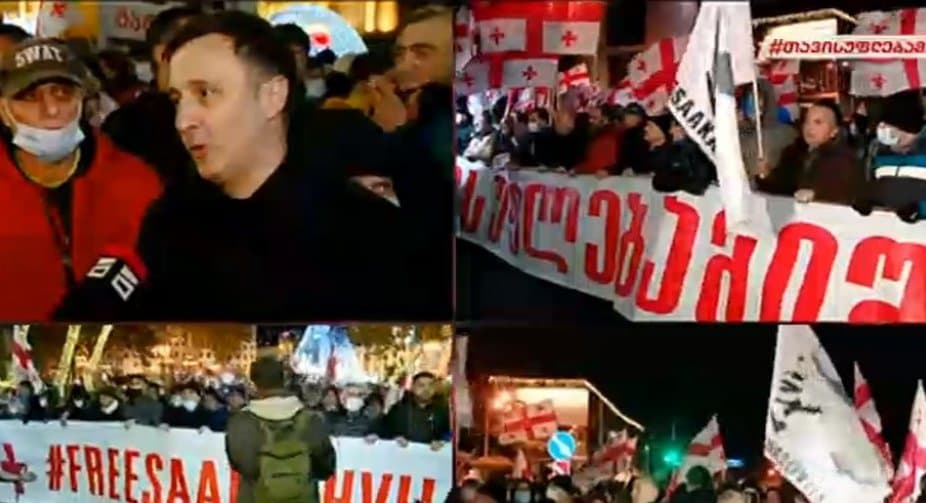 Road on Rustaveli Avenue blocked due to UNM rally