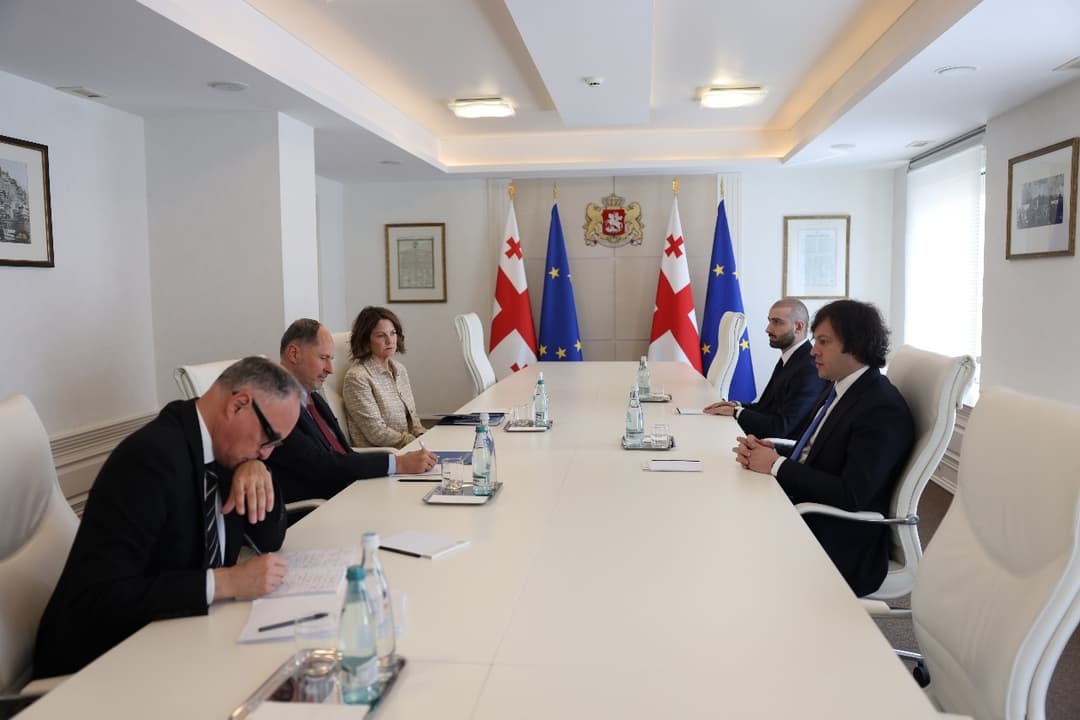 ირაკლი კობახიძე აშშ-ის, ევროკავშირისა და დიდი ბრიტანეთის ელჩებს კანონპროექტზე „უცხოური გავლენის გამჭვირვალობის შესახებ” ესაუბრა