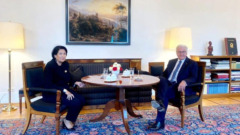 Georgian President meets German counterpart despite Govt’s denial on foreign trips
