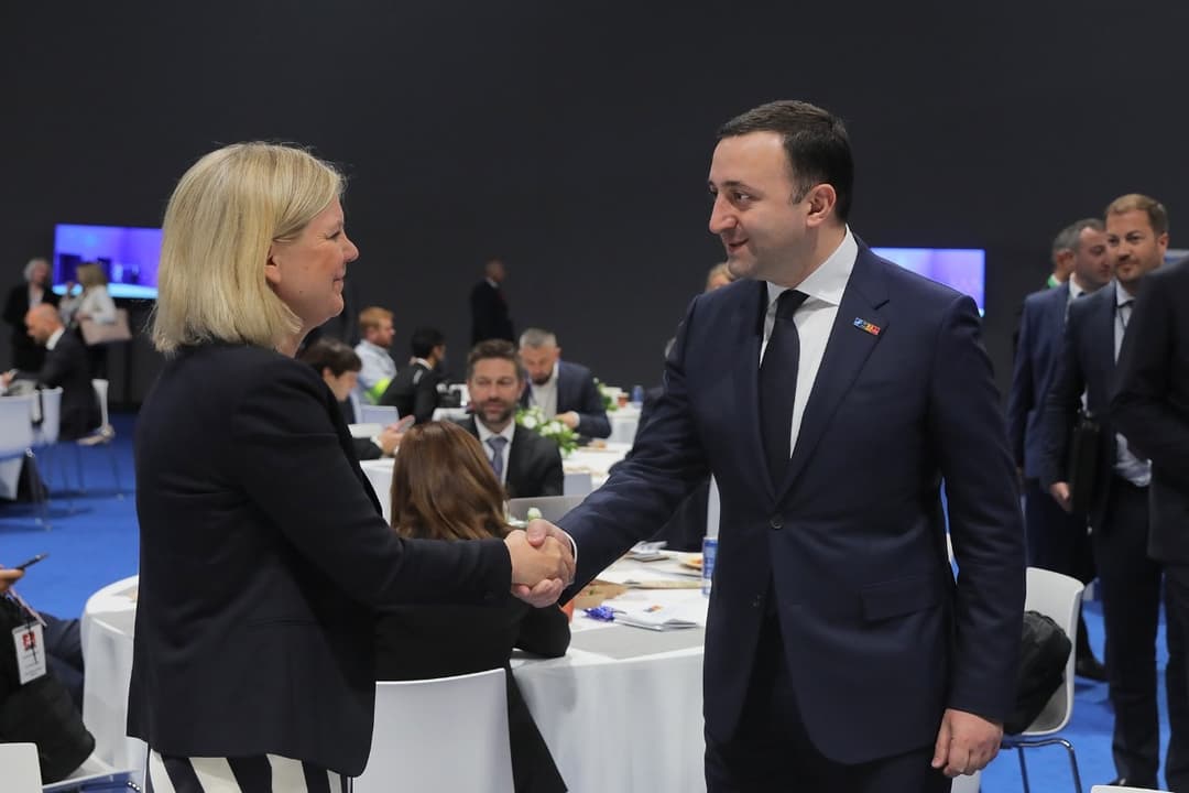 ირაკლი ღარიბაშვილი შვედეთის სამეფოს პრემიერ-მინისტრს შეხვდა