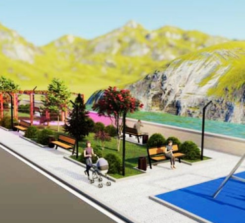 ბორჯომში, რუსთაველის ქუჩის სანაპიროზე სკვერის მოწყობის სამუშაოები დაიწყო