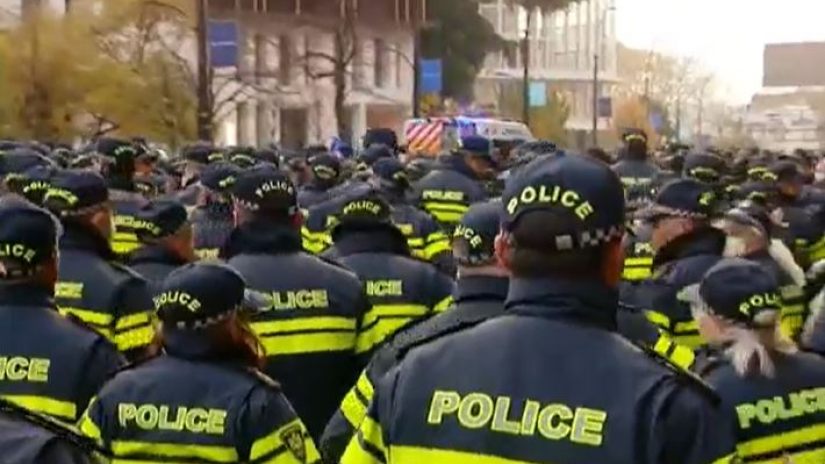 Police arrest demonstrators demanding new elections in central Tbilisi