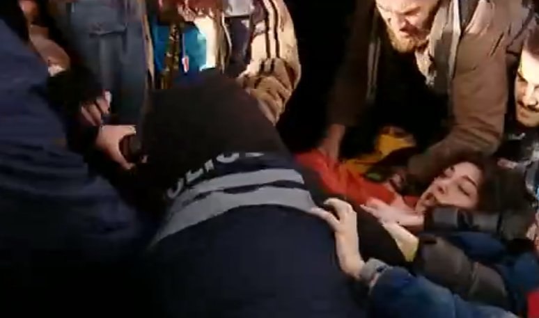 Police detain protesters in Tbilisi during demonstration near Parliament