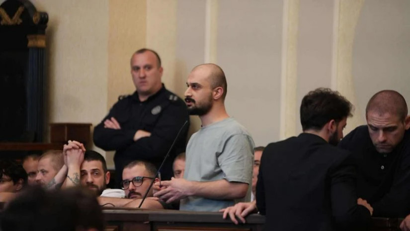 Defendants in pro-European rally case appear before court as comedian Onise Tskhadadze delivers emotional address 