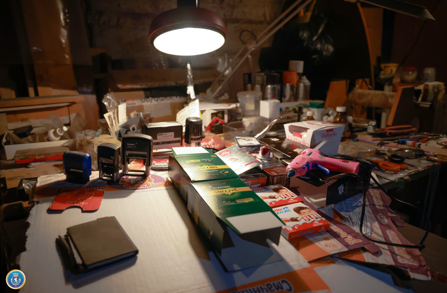 <p style="text-align: justify">ფინანსთა სამინისტროს საგამოძიებო სამსახურის თანამშრომლებმა, საქართველოს გენერალურ პროკურატურასთან კოორდინაციით, ჩატარებული ოპერატიულ-სამძებრო ღონისძიებებისა და საგამოძიებო მოქმედებების შედეგად, წინასწარი შეთანხმებით ჯგუფის მიერ, დიდი ოდენობით სხვისი სასაქონლო ნიშნის უკანონო დამზადება-გამოყენების ფაქტზე, საქართველოს მოქალაქეები გ. ა. და ფ. დ. დააკავეს.</p><p style="text-align: justify">"გამოძიებით დადგინდა, რომ ბრალდებულებს, მატერიალური სარგებლის უკანონოდ მიღების მიზნით, ქალაქ თბილისში მოწყობილი ჰქონდათ კუსტარული საწარმო, სადაც სისტემატურად ახორციელებდნენ ძირითადად, ტკბილეულის და ყავის დამზადებას, რის შემდგომაც ახდენდნენ აღნიშნული პროდუქციის „Raffaello”-ს და „Jacobs Monarch”-ის სასაქონლო ნიშნით უკანონო ნიშანდებას და რეალიზაციას.</p><p style="text-align: justify">საგამოძიებო მოქმედებების შედეგად, ამოღებულ იქნა, სარეალიზაციოდ გამზადებული, 10 000 ერთეულზე მეტი „Jacobs Monarch”-ის სასაქონლო ნიშნით უკანონო ნიშანდებული ერთჯერადი ყავა და 2 400 ერთეულზე მეტი „Raffaello”-ს სასაქონლო ნიშნით უკანონო ნიშანდებული ტკბილეული.</p><p style="text-align: justify">ასევე, ჩხრეკის შედეგად, აღმოჩენილი და ამოღებული იქნა ყავა „Jacobs Monarch”-ის და „Carte Noire“-ის სასაქონლო ნიშნით უკანონო ნიშანდებული ლენტები, ვადაგასული ტკბილეული „Kinder Schokolade”, “Jacobs Monarch”-ის და „Raffaello”-ს ყუთები, ყალიბები, ბეჭდები და ზემოხსენებული პროდუქციის შეფუთვისათვის და წარმოებისათვის განკუთვნილი ტექნიკური დანადგარები.</p><p style="text-align: justify">საქმეზე გრძელდება საგამოძიებო და ოპერატიული ღონისძიებები, როგორც აღნიშნულ დანაშაულებრივ ქმედებაში ჩართული სხვა პირების დადგენა-მხილების, ასევე იმ ობიექტების დადგენა-გამოვლენის მიზნით, სადაც ხორციელდებოდა აღნიშნული პროდუქციის რეალიზაცია.</p><p style="text-align: justify">გამოძიება მიმდინარეობს საქართველოს სისხლის სამართლის კოდექსის 196-ე მუხლის მე-3 ნაწილით, რაც სასჯელის სახით ითვალისწინებს თავისუფლების აღკვეთას 3-დან 5 წლამდე ვადით", - აღნიშნულია ინფორმაციაში.</p>