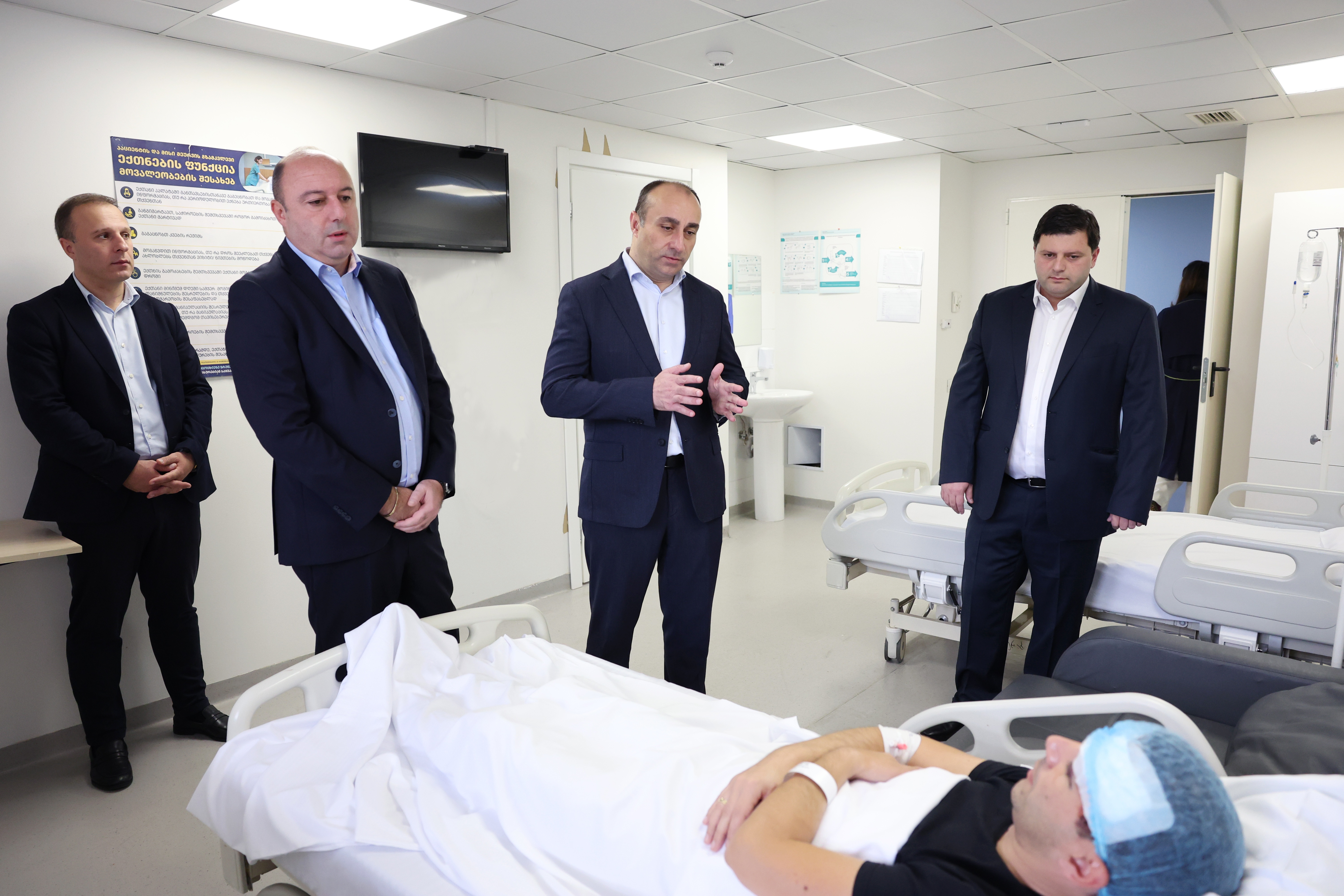 Georgian Interior Minister visits injured police officers following protest in Tbilisi
