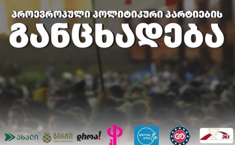 Opposition parties in Georgia accuse Gov’t of political persecution in joint statement 