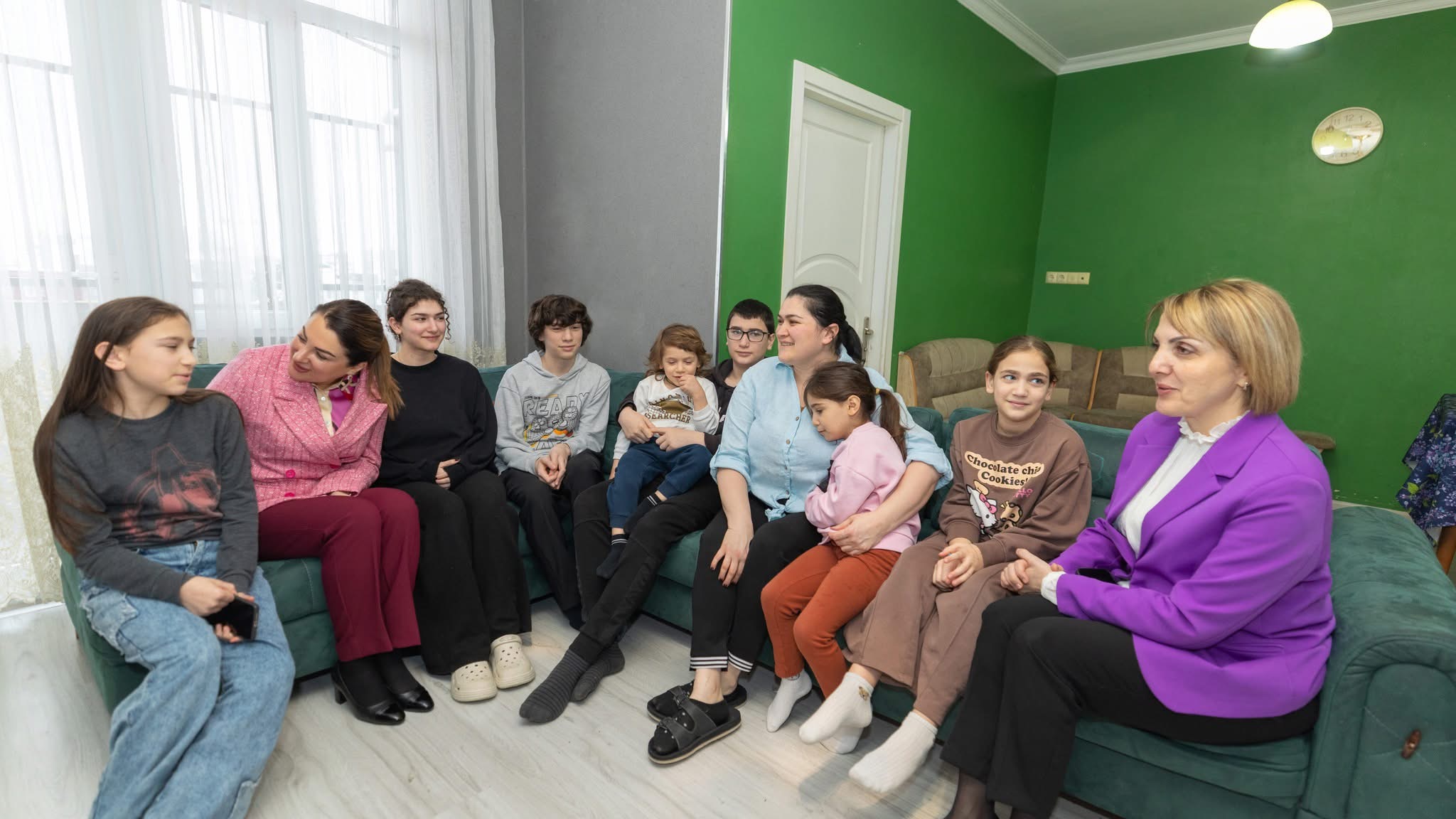 Evgenidze raises seven children with her husband - four daughters and three sons. Her eldest child is 16 years old, while the youngest is four