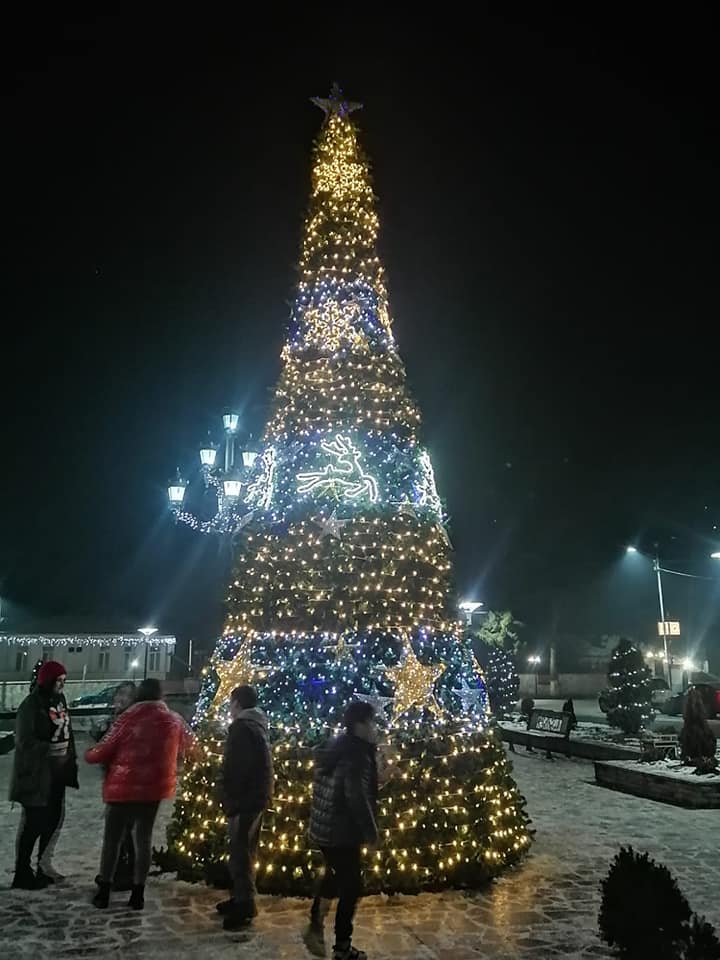 ონის მუნიციპალიტეტის მთავარი ნაძვის ხე საზეიმოდ აინთო