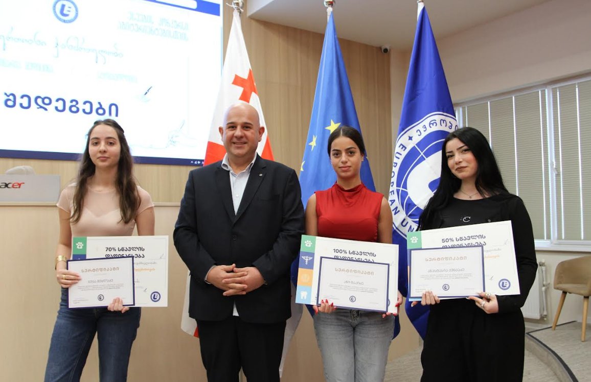 Europe University Vice-Rector Raul Kiria awards essay competition winners