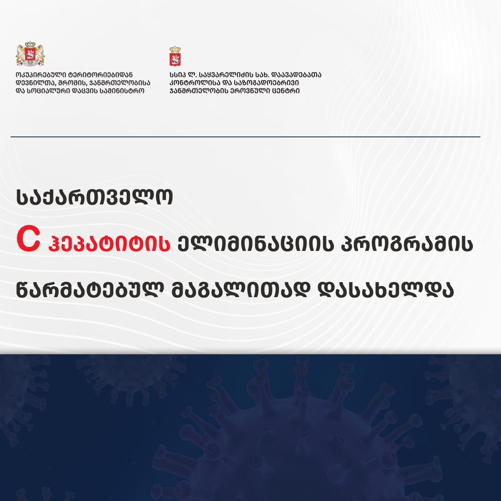 ჯანმომ საქართველოს C ჰეპატიტის ელიმინაციის პროგრამა წარმატებულ მაგალითად დაასახელა