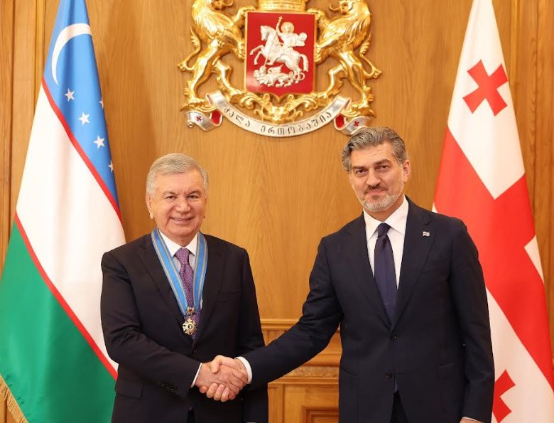 Georgian President Kavelashvili awards Uzbekistan's Mirziyoyev Order of the Golden Fleece