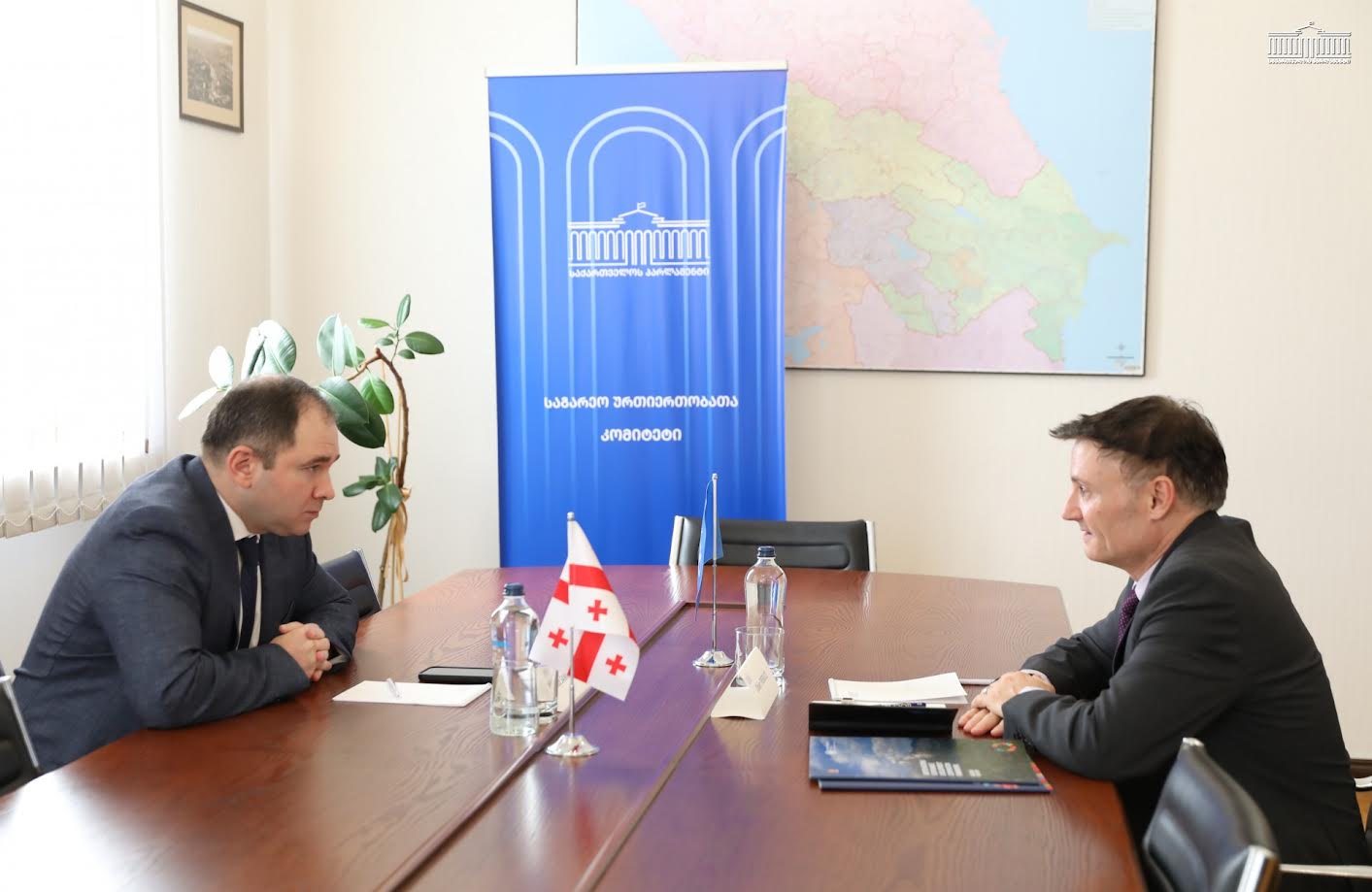 ნიკოლოზ სამხარაძე საქართველოში გაეროს მუდმივ კოორდინატორს დიდიე ტღებიუკს შეხვდა
